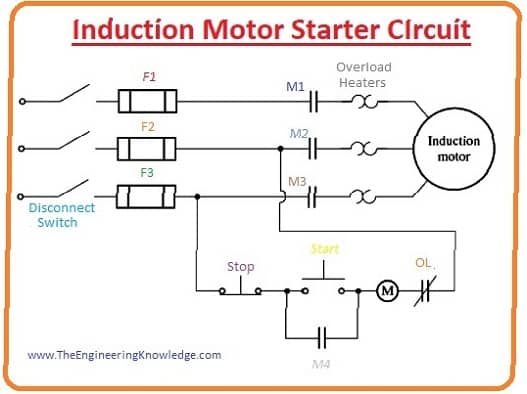 standard circuit of a motor to start