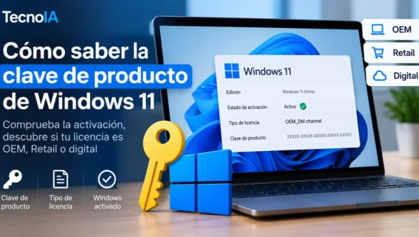 Cómo saber la clave de producto de Windows 11 y comprobar el tipo de licencia