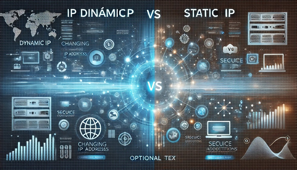 IP Dinámica vs IP Fija: 5 Diferencias Claves que Debes Conocer 1 comparacion visual entre ip dinamica e ip fija con graficos digitales y elementos tecnologicos