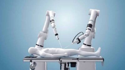 two robotic arms in medical operation