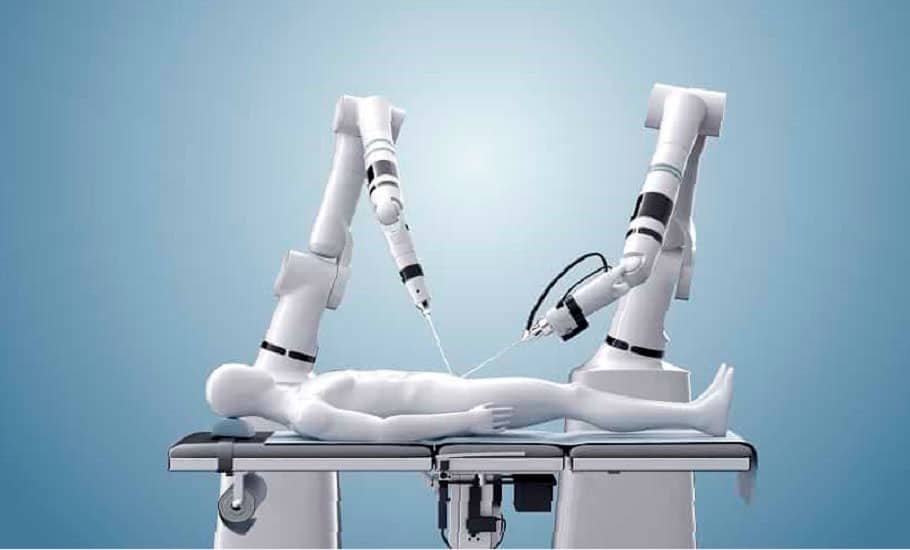 two robotic arms in medical operation